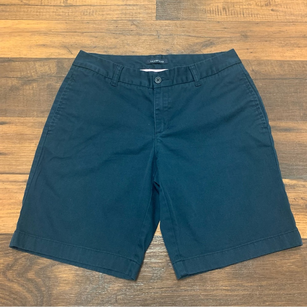 Lands End Boys Navy Blue Chino Shorts Size 5 - Adjustable Waist